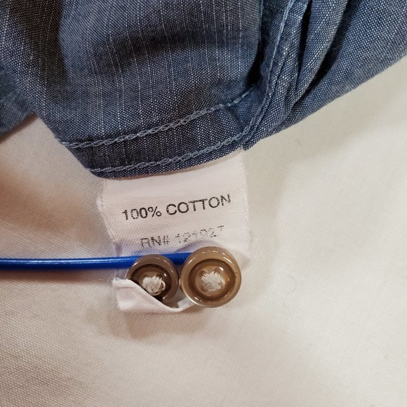 Johnnie-O Shirt Mens Large Chambray Tailored Fit Casual Button Up Coastal Preppy - Picture 14 of 14